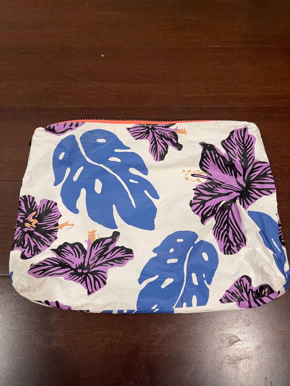 aloha collection floral print zipper pouch purple design